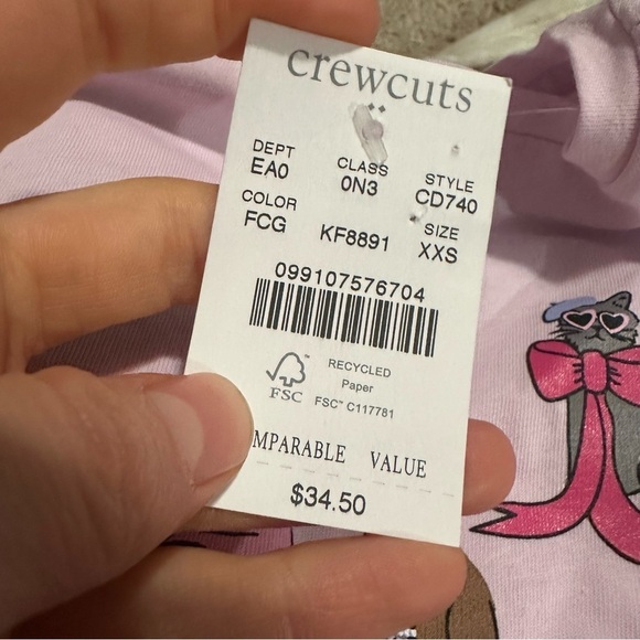 J crew Girls' long-sleeve cats in bows graphic tee - Picture 2 of 2